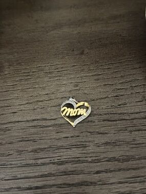 Heart "Mom" Pendant - Two-Tone Gold & Silver